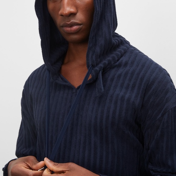 Texture Terry Hoodie - Brand New - NEVER WORN - Navy Heather - Picture 3 of 4